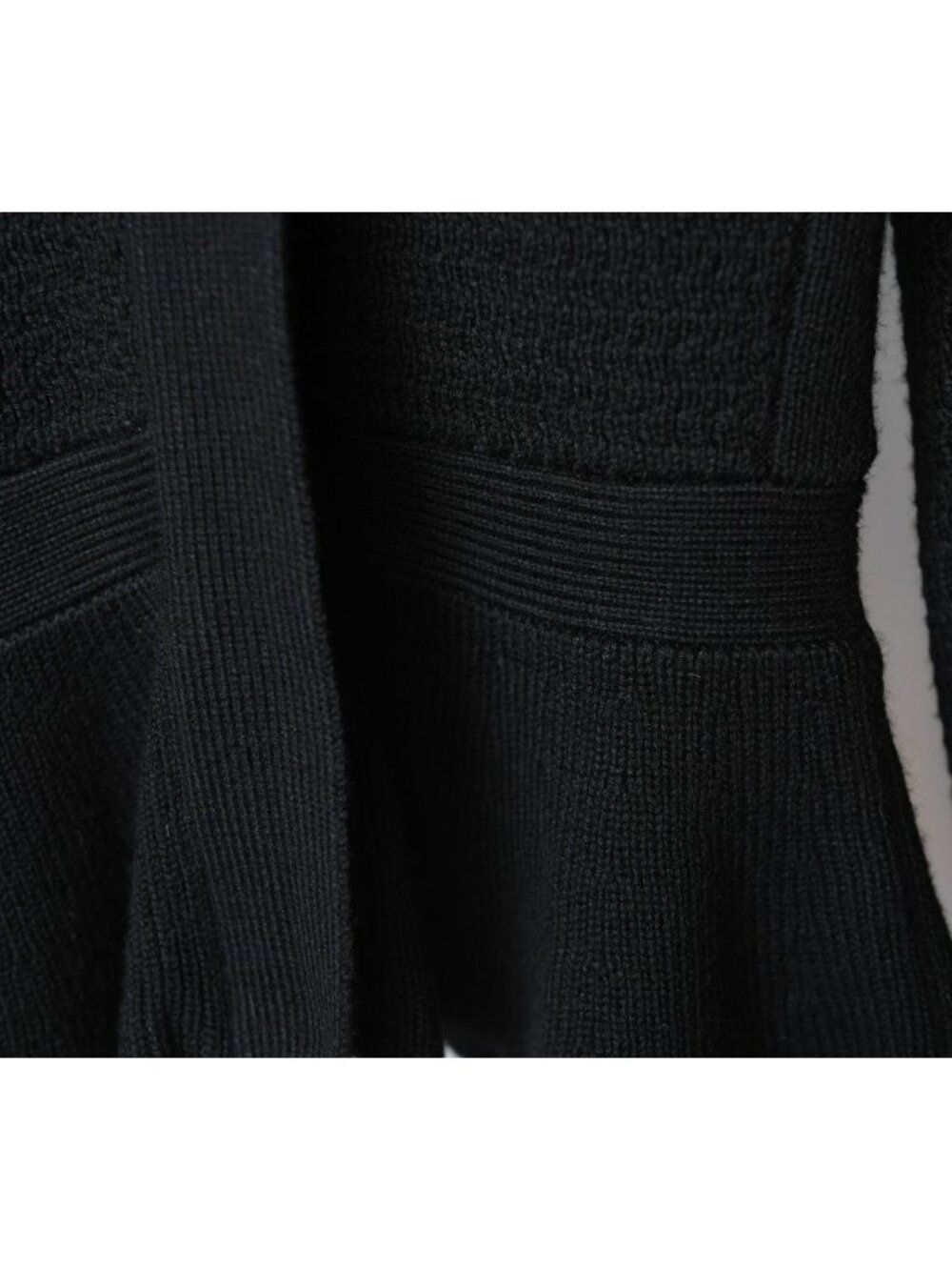 Ann Taylor Size Small Black Zip Back Peplum Hem Knit Sweater - Picture 2 of 12